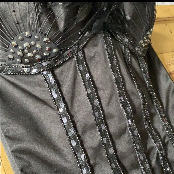 NWOT TRASHY LINGERIE LA BLACK SWAN BIRD FEATH BLACK CORSET COSPLAY 32D BODYCON - Picture 15 of 16